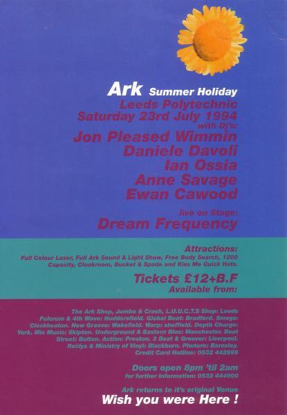 Ark Leeds Poly 23rd July 1994 Back