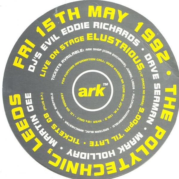 Ark Leeds Poly Fri 15th May 1992 Back