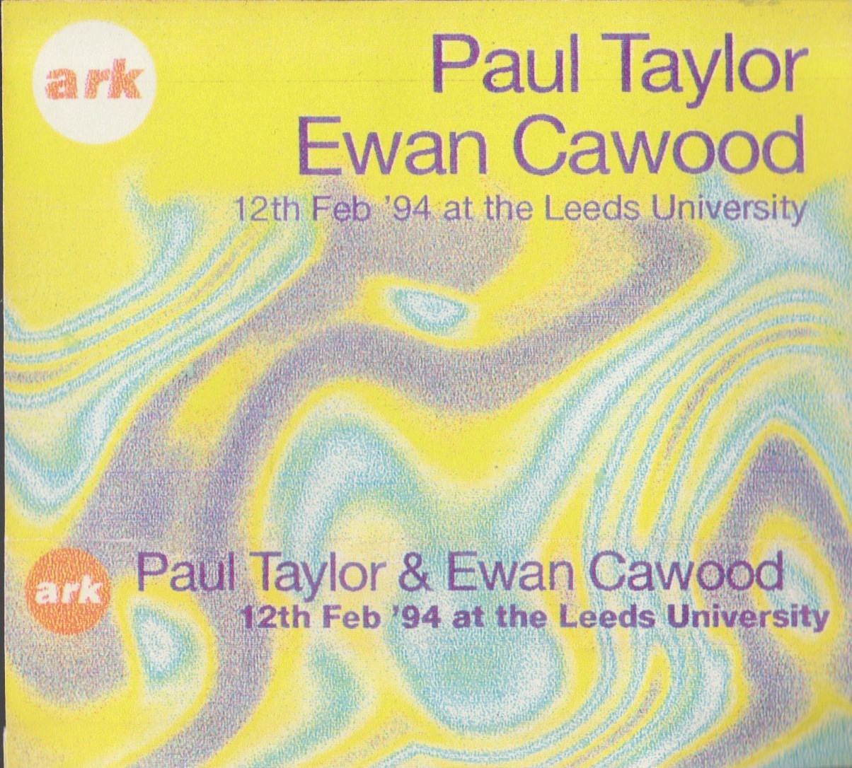 Ark Leeds Uni 12th Feb 1994 DJ Ewan Cawood And Paul Taylor Tape Cover