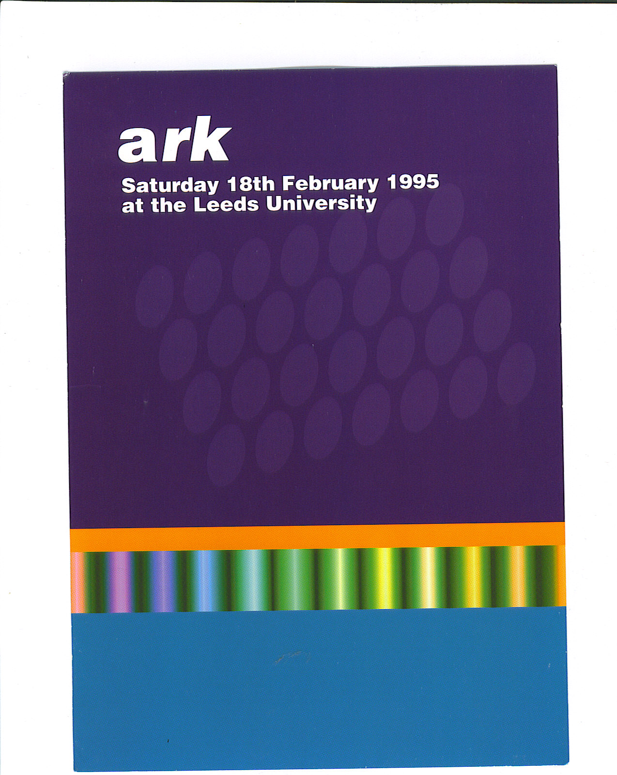 Ark Leeds Uni 18th Feb 1995 Front