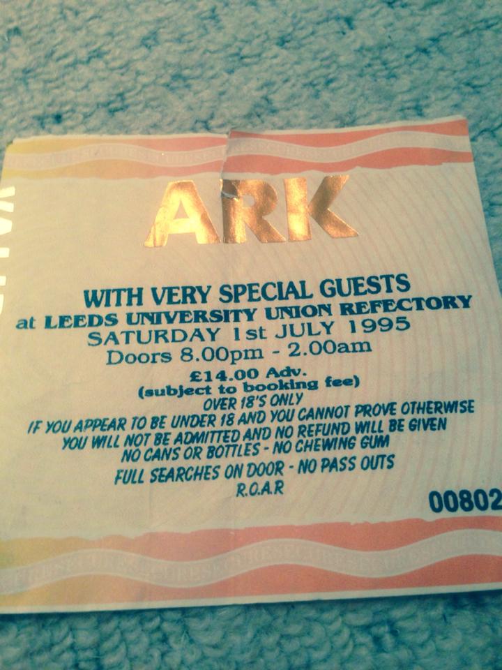 Ark Leeds Uni 1st July 1995 Ticket